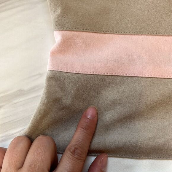 NWT TOMMY HILFIGER | Pink Beige Striped Scuba Sheath Dress 10 - Picture 10 of 11